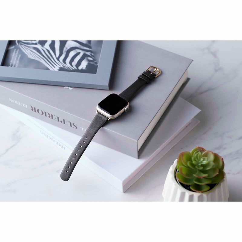 ELECOM Slim Soft Leather Apple Watch Band 41/40/38mm (grey) AW-41BDLJGY-image 6