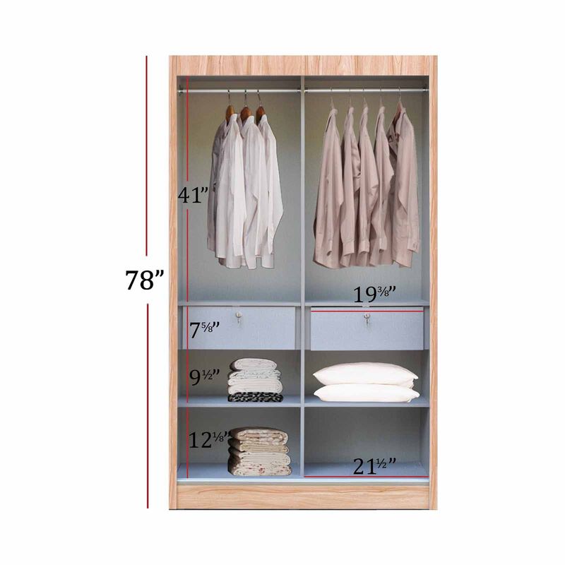 SMARTBOX 2 Door Sliding Wardrobe (maple-43) LUCCA-image 3