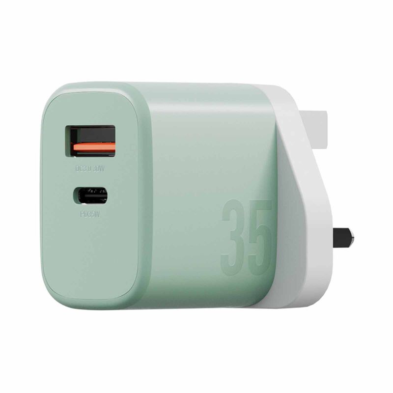 BAZIC Goport Velox Kit, 1c1a Gan Charger 35w(uk) With Weave Cable - Pistachio CHR-GPVLX-UK-GRN-image 3