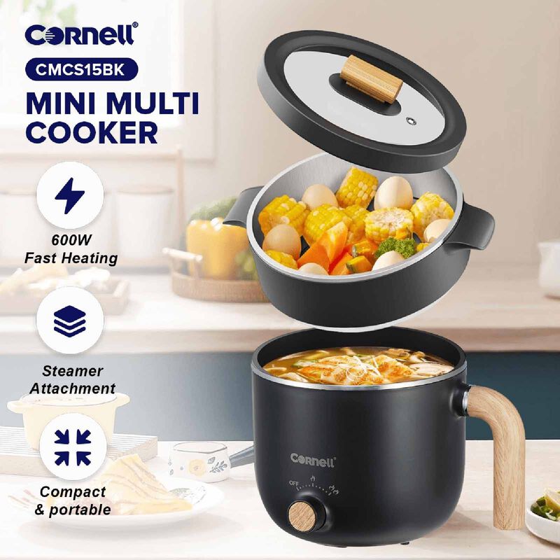 CORNELL Mini Multi Cooker (1.5l) - Black CMCS15BK-image 2