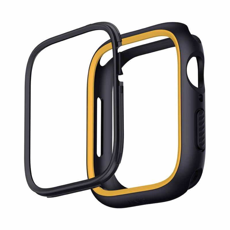 UNIQ Moduo Apple Watch Case With Interchangeable Pc Bezel 45/44mm - Midnight (black/mustard) UNIQ-45MM-MDBLKMUS-image 1