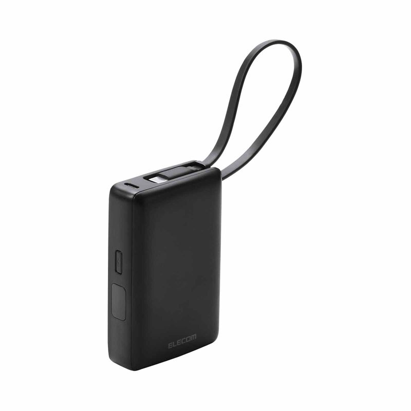 ELECOM Ccc Powerbank With Integrated Cable 10000mah 30w 1c1a DE-A06-10000BK-image 1