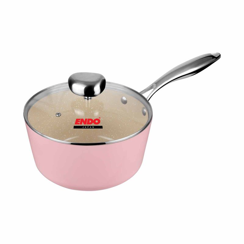 ENDO Wagashi 20cm Saucepan - Pink E-WGS-20SA - PINK-image 1
