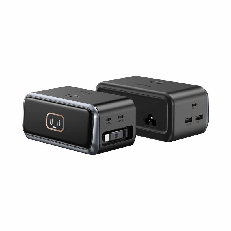 MAZER Ai Prestigegan Pd200w Desktop Charger With Retractable Cable - Black M-AI-D200-V7-BK-image 5