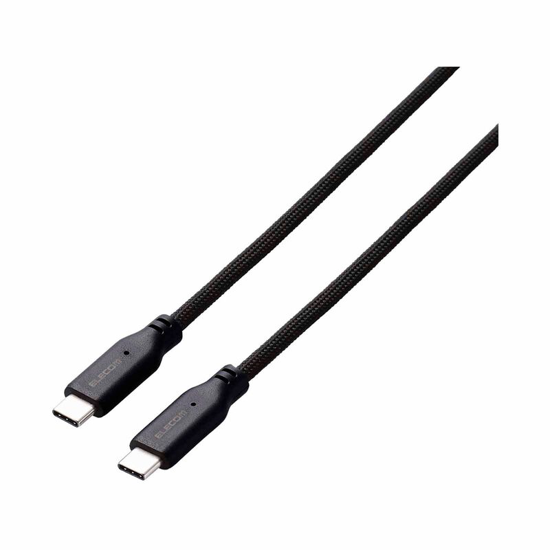 ELECOM Usb Type-c To Usb Type-c Cable (pd Compatible/ 100w/ 5a/ Magnetic Mesh Cable/ 2m) MPA-CC5PMG20BK-image 1