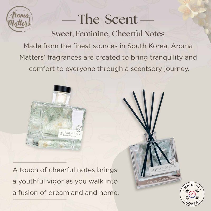 AROMA MATT Peony & Freesia Reed Diffuser (120ml) BOTTLE120-image 5