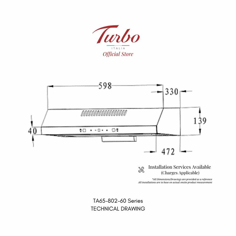 TURBO 60cm Range Hood (exclude Installation) TA65-802-60SS-image 2