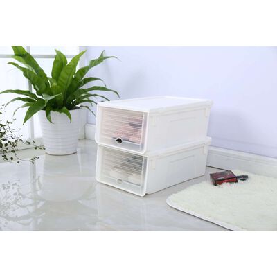 HOUZE Sliding Lid 'ladies' Shoe Box (pack Of 4) MS-2346-WHITE