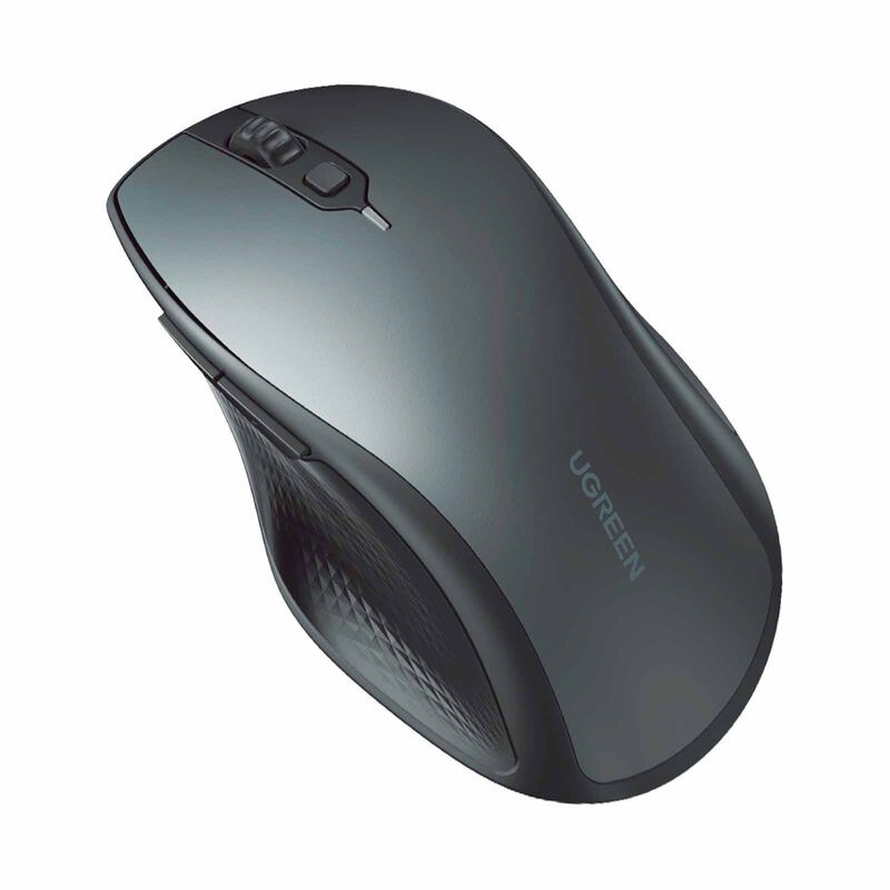 UGREEN Mu101_15803 2.4g + Bluetooth 4000dpi Ergonomic Wireless Mouse With Batteries, Blue Gray 15803-image 4