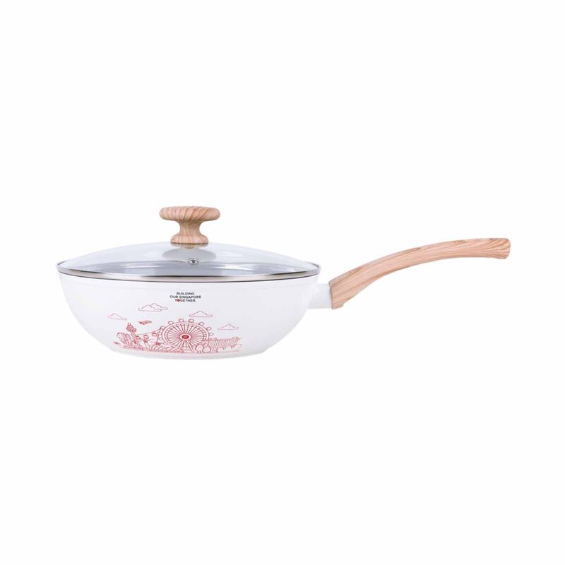 LA GOURMET Shogun Sg60 Ceragan 28cm Wok With Lid LGSG60CW431837-image null