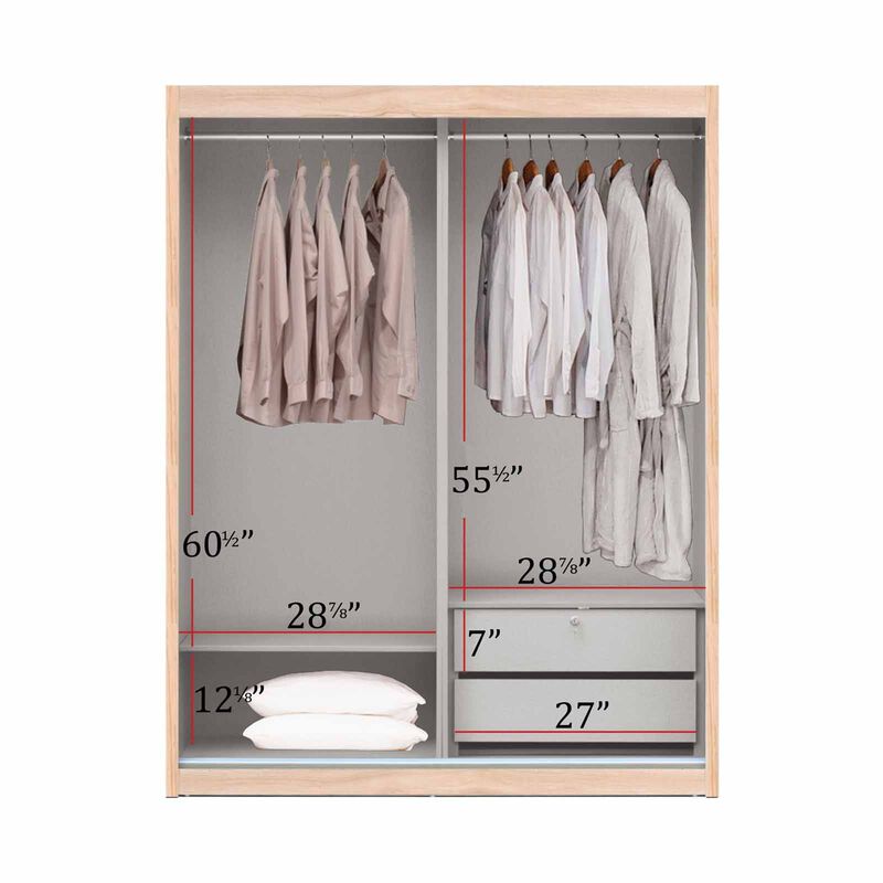 SMARTBOX 2 Door Sliding Wardrobe (maple-51) DUBLIN-image 3