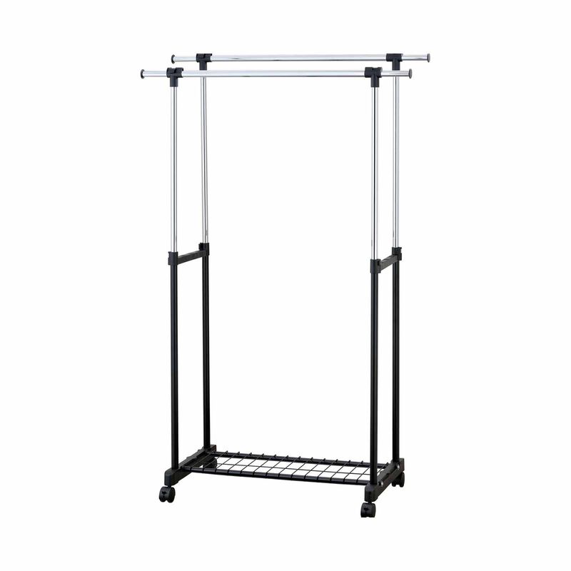 RENE Duo Portable Double Garment Rack Mat Black E70412-image null