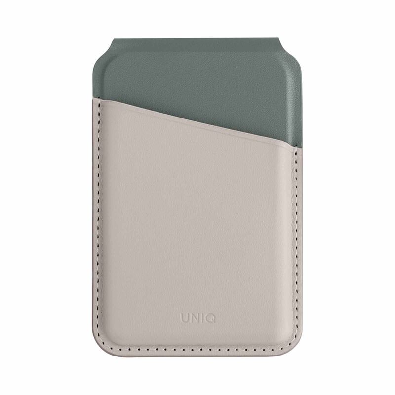 UNIQ Lyden Ds Rfid-blocking Magnetic Card Holder With Stand - Pine (ivory/lichen Green) UNIQ-LYDENDS-IVYLGRN-image null