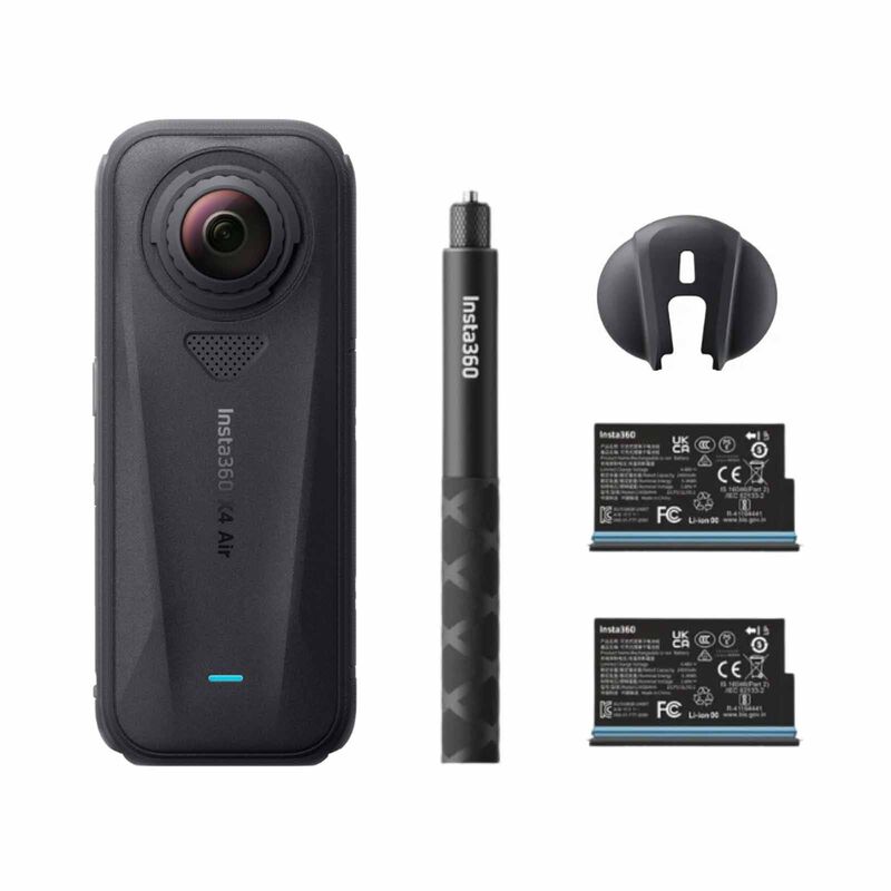 INSTA360 X4 Air Starter Bundle - Start Kit Comes With Additional Battery, 114cm Selfie Stick & Len Cap CINSAAFA (STARTER BUNDLE) - GRAPHITE BLACK-image 11