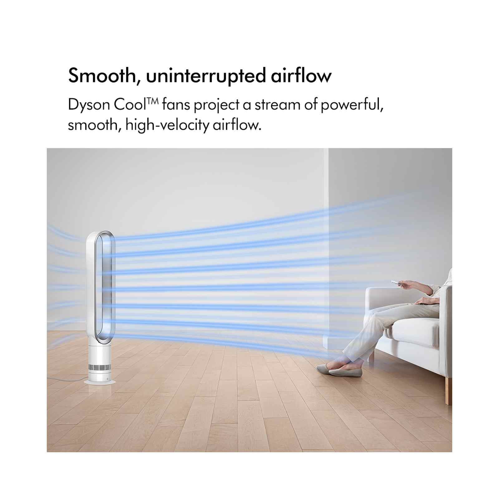 Shop DYSON Tower Fan -white/silver AM07-WHITE in Singapore