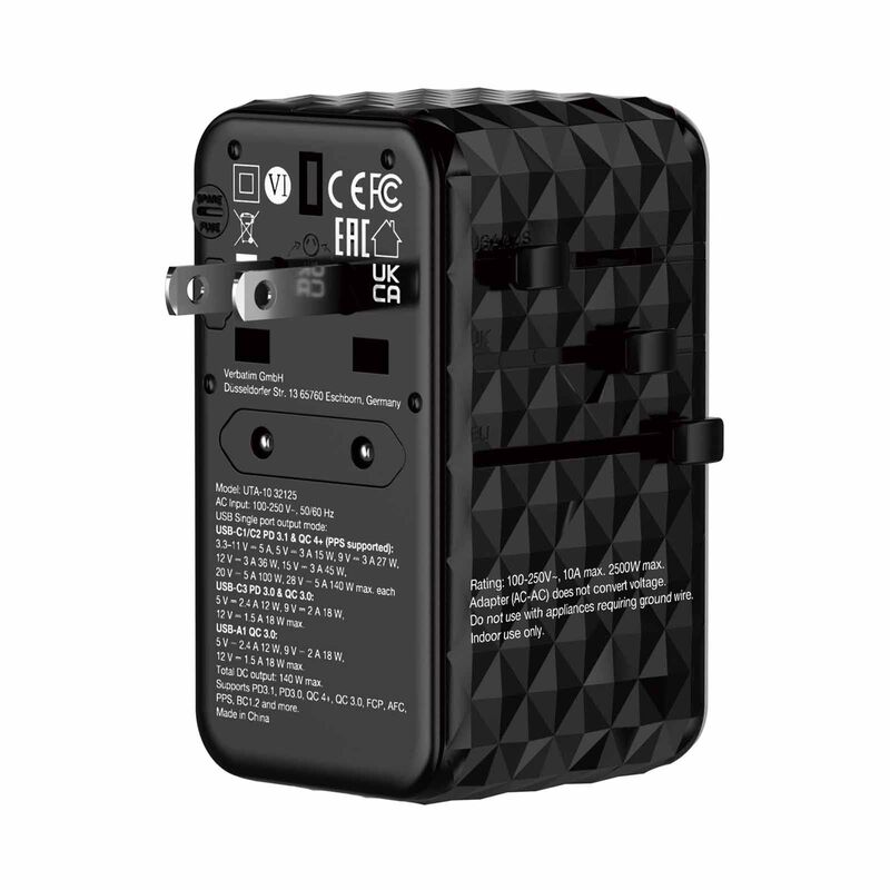 VERBATIM Gan Iii 140w Universal Travel Adapter (uta-10) VM32125-image 7