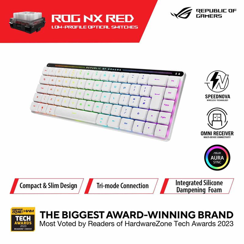 ASUS M603 Rog Falchion Lp/rx/rd Wl Wht ROG FALCHION RX LOW PROFILE RED-image 6