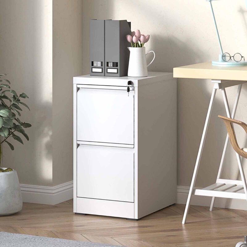 STEELCRAFT Filex 2 Drawer Vertical Filing Cabinet White38 X 50 X 73 H FILEX-image 7