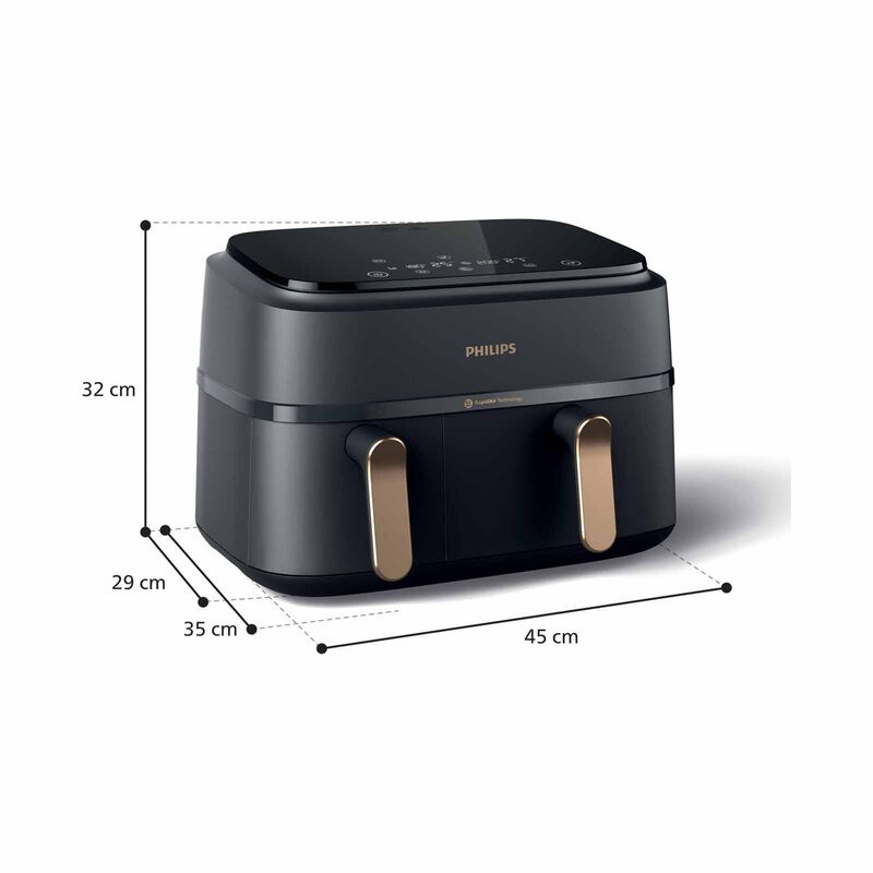 PHILIPS Series 3000 Airfryer Dual Basket (9.0l) NA352/00-image 2