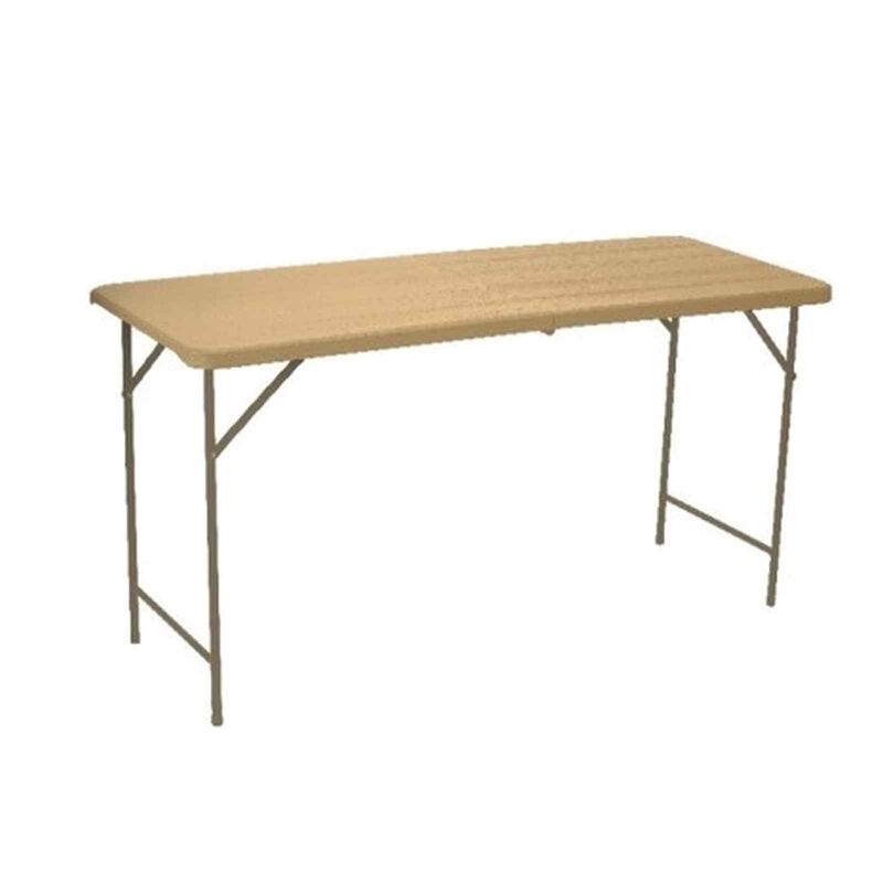 LI FAN Rect Foldable Table - 4ftyellow Woodgrain EB-2448ADJ-WG-image 1