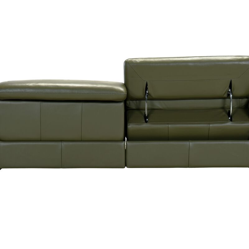 3rr Seater (fl) C15 Green Full Leather Sofa VERDA-image 7