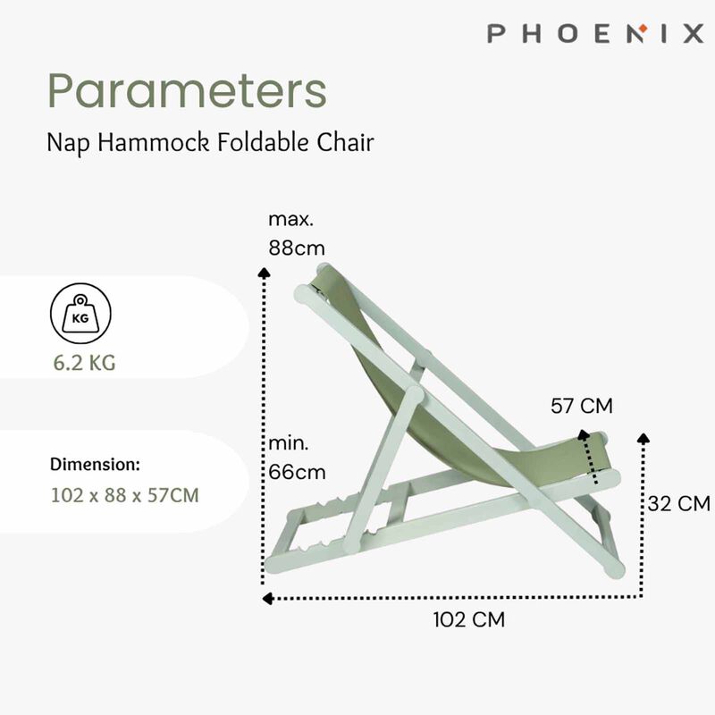 PHOENIX Nap Hammock Foldable Chair Blue Riveria NAP-image 6