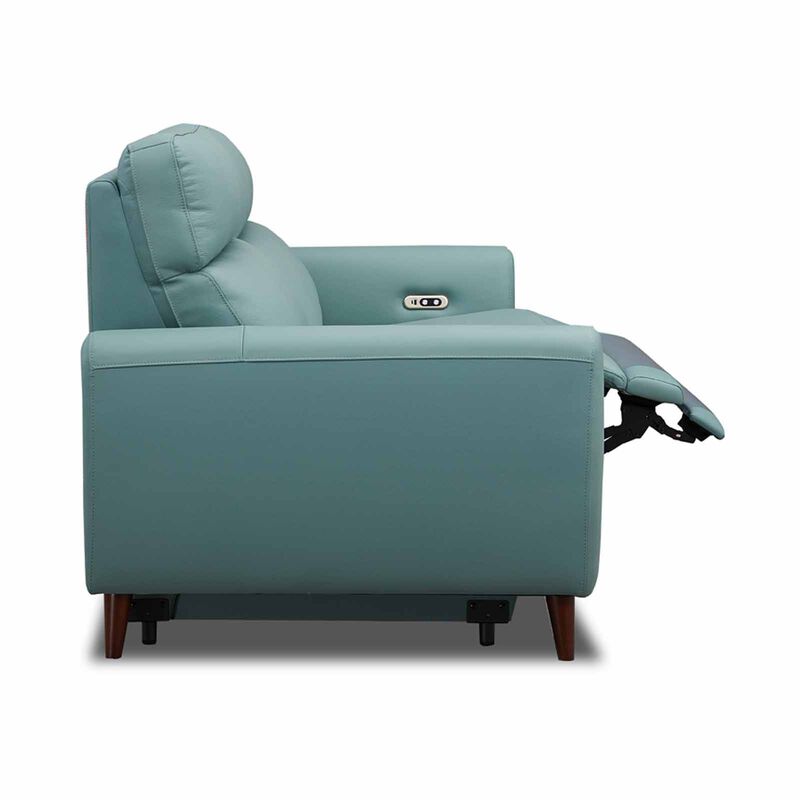 GERBRSI 3rr Seater (hl) Cat A Light Blue Half Leather Sofa NOVA-image 2