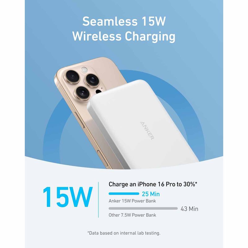 ANKER Maggo Powerbank Slim Qi2 10k White A1664H21-image 3