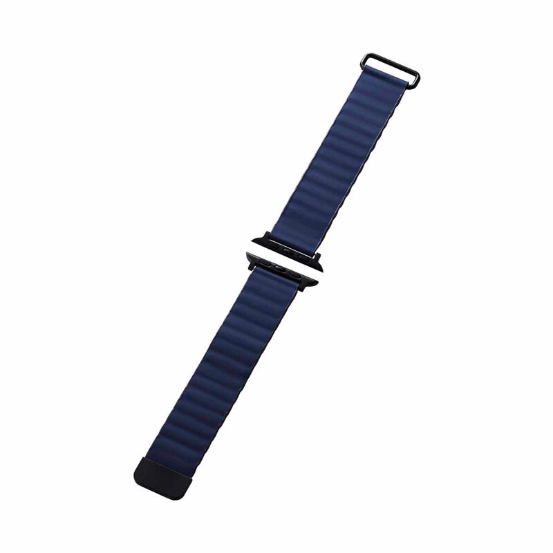 ELECOM Magnetic Soft Leather Apple Watch Band 49/45/44/42mm (navy) AW-45BDLMAGNV-image 1