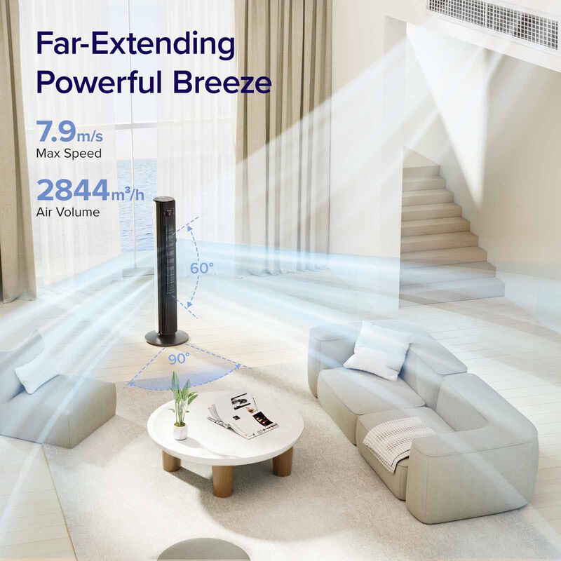 LEVOIT Smart Pro Tower Fan Ltf F422s-wae -white LV-F422SFAN-WH-UK-image 3