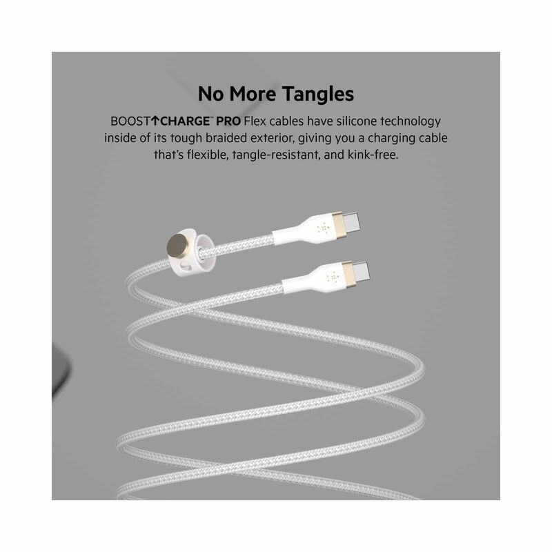 BELKIN Boostcharge Pro Flex Usb-c To Usb-c Cable 60w 1m White CAB011BT1MWH-image 6