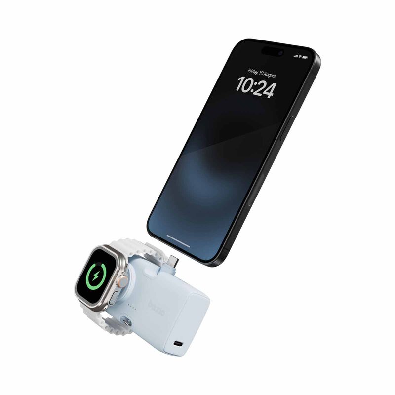 ENERGEA 2 In 1 5000mah Foldable Usb-c/lightning Pin Powerbank With Apple Watch Charger Bubblegum GPW-KODA-BLU BAZIC GOPOWER KODA-image 2