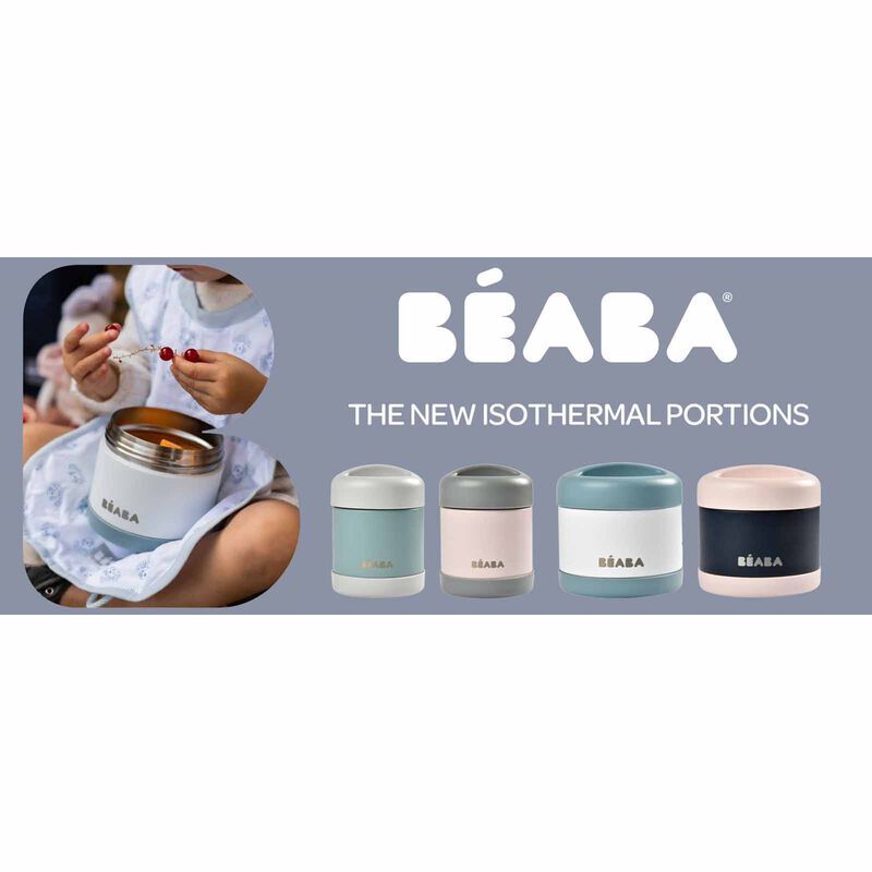 BEABA Food Container 300ml - Dark Mist/light Pink (online) STAINLESS STEEL-image 2