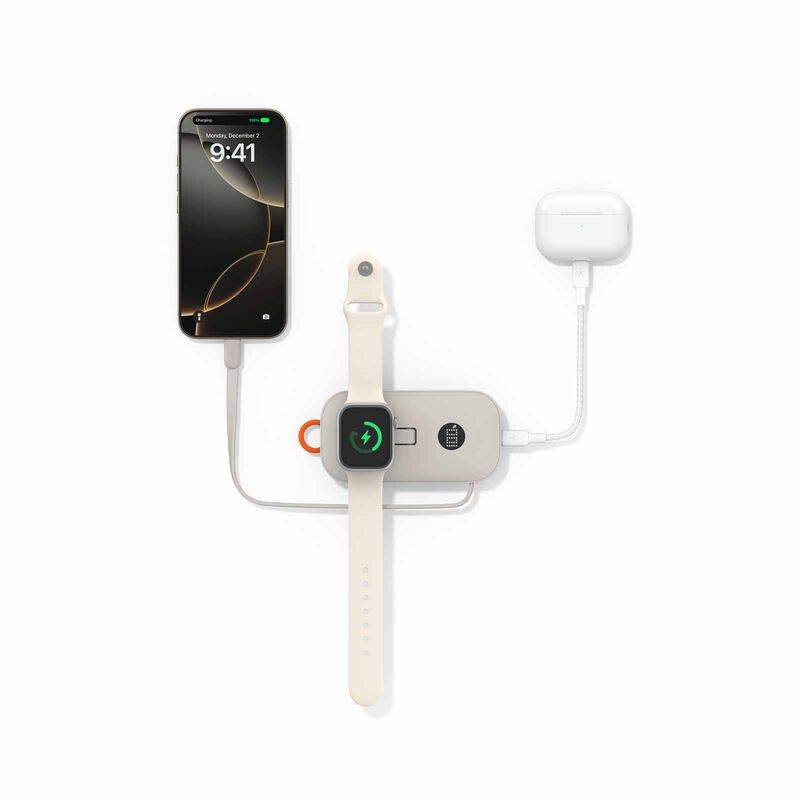 BELKIN 10k Power Bank W/cbl & Watch Chrgr Sand BPD012FQSA-image 2