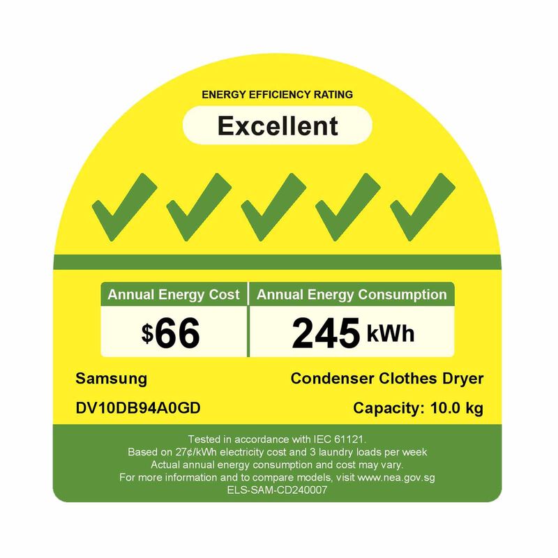 SAMSUNG Bespoke Heatpump Dryer (10kg) DV10DB94A0GDSP-image 6