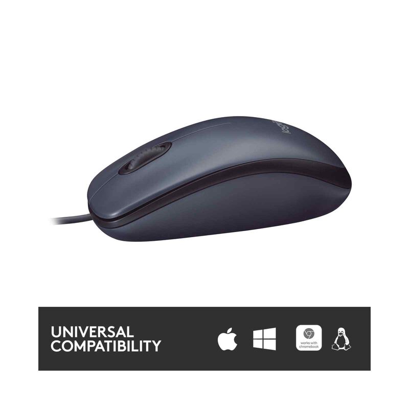LOGITECH M100r Usb Wired Mouse Blk Carton Box 3y 910-006765-image 4