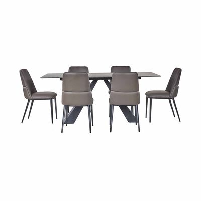 7 Piece Dining Set (beige) HANWELL