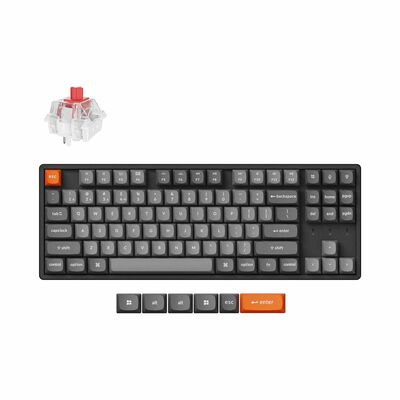 KEYCHRON K8 Max Tenkeyless Wireless Mechanical Keyboard, 80% Tkl 87 Key, Black Full Assembled, Red Switch, Rg KYCN-K8M-J1