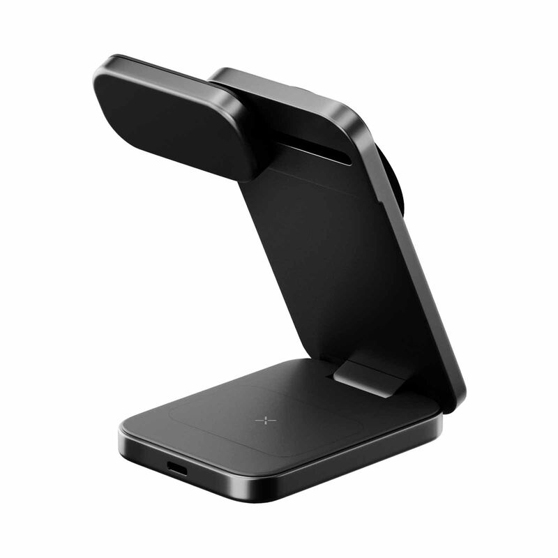 ENERGEA Magtrio 2, 3-in-1 Foldable Qi2 25w Wireless Charger - Gunmetal MAG-TRIO2-GUN-image 3