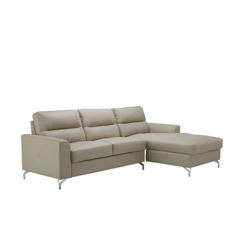 L Shaped (hl) Right Beige Half Leather Sofa DEXTER-image 8