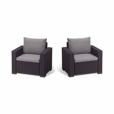 ALLIBERT California Armchair Set Of 2 Graphite D-AB-21-1561