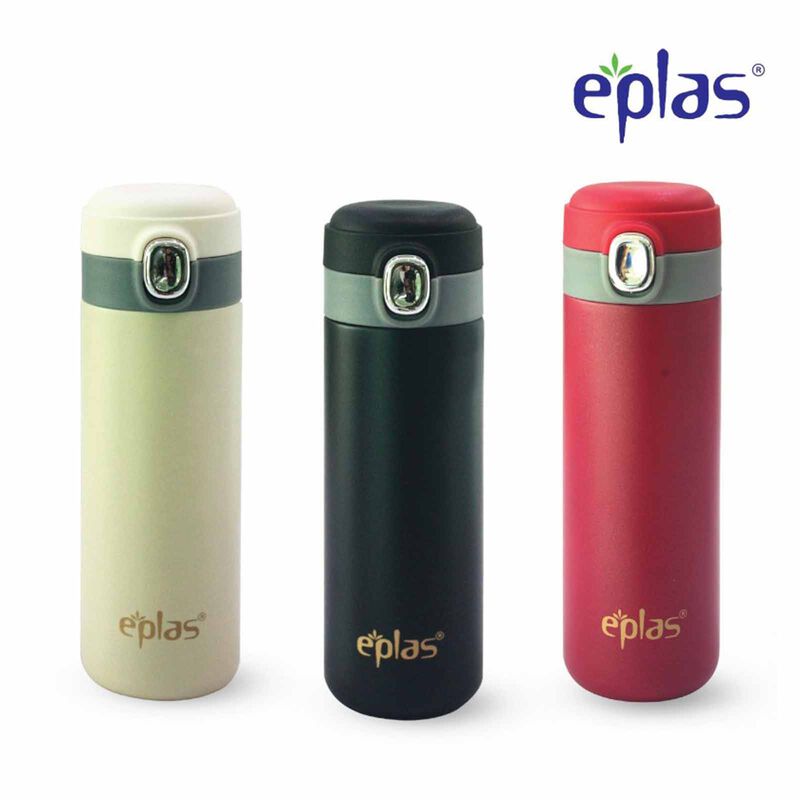 EPLAS S/steel Flip Top Bottle (400ml) Ivory EVP-400-image 4