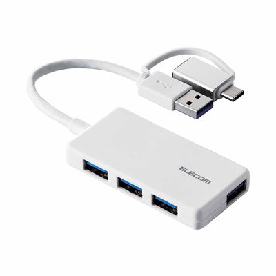 ELECOM Usb C/a 4ports 3.1(gen 1) Hub White U3H-CA4004BWH