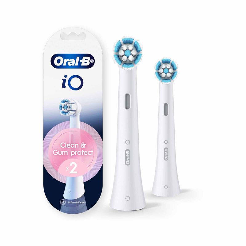 ORAL-B Io Clean & Gum Protect White 2pc Refill Brush Head IORBSWF-2-image 1