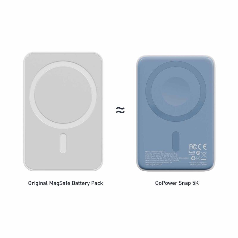 BAZIC Gopower Snap 5k, 3in1 5000mah Wireless Powerbank With Apple Watch Charger - Vanilla GPW-SNAP5K-WHT-image 5