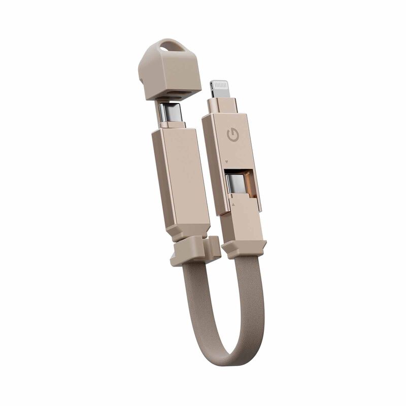 ENERGEA Sheath 2-in-1 C To C + Lightning Cable, 480mbps, 60w, 15cm -gold CBL-60SHTH-GLD015-image 1