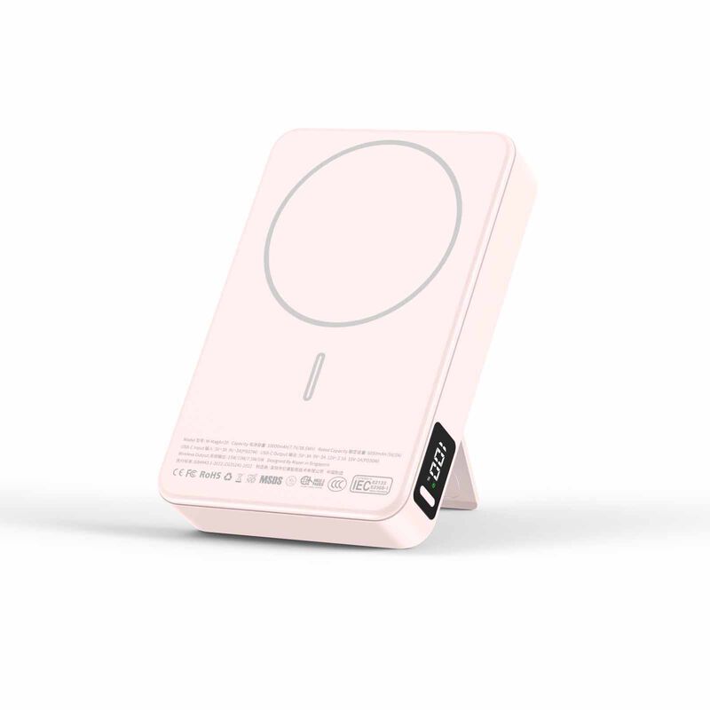 MAZER Ccc Certified Magnetic 15w 10000mah/pd30w With Istand Power Bank-pink M-MAGAIR20-PK-image 3