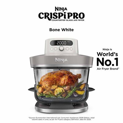 NINJA Crispi Pro Countertop Glass Air Fryer - Bone White AS101SMWH