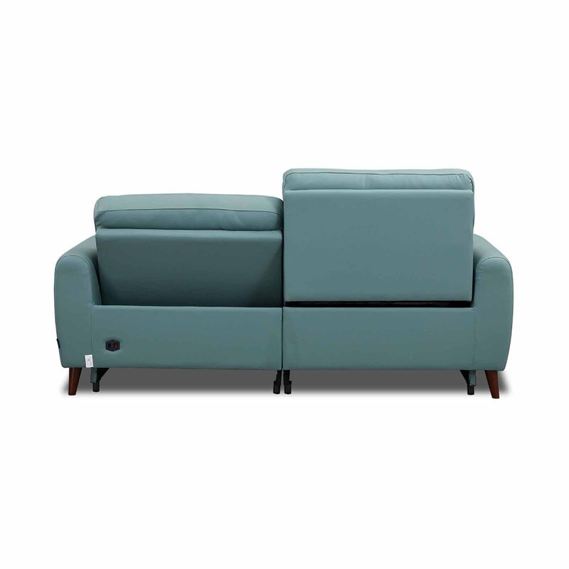 GERBRSI 3rr Seater (hl) Cat A Light Blue Half Leather Sofa NOVA-image 5