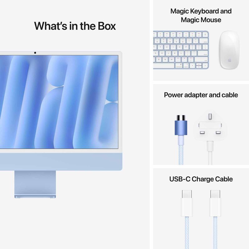 APPLE 24-inch Imac Apple M4 Chip With 8-core Cpu And 8-core Gpu, 16gb, 256gb Ssd - Blue MWUF3ZP/A-image 7